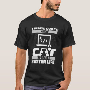 Camiseta Coder Cat Software Developer Coding Pro