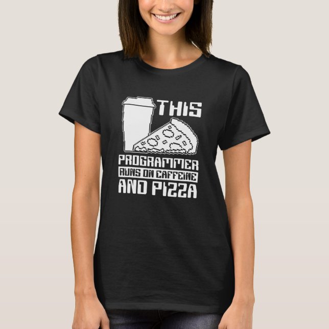 Camiseta Coder Coding Programming Software Engineer Pizza P (Frente)