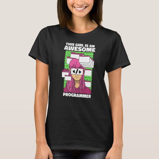 Camiseta Coder Girl Coding Developer Programer Software P (Frente)