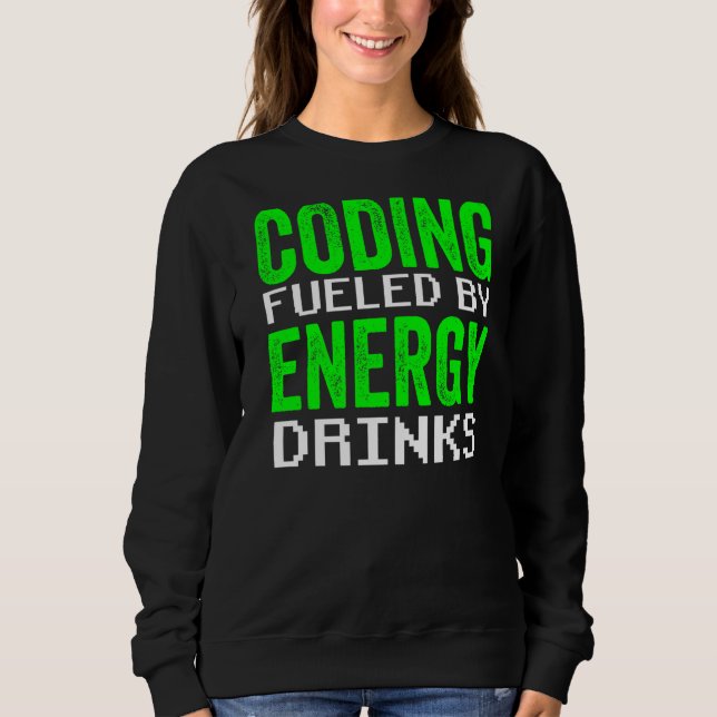 Camiseta Codificação Alimentada Por Código De Bebidas Energ (Frente)