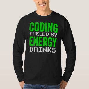 Camiseta Codificação Alimentada Por Código De Bebidas Energ