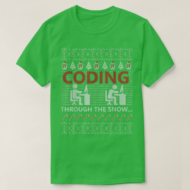 Camiseta Codificação Através Do Programador De Codificador  (Frente do Design)
