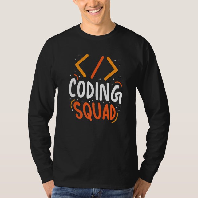 Camiseta Codificação Código Esquadrão Ditos do Programador  (Frente)