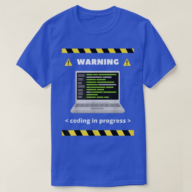 Camiseta Codificação de aviso em andamento Programador do c (Frente do Design)