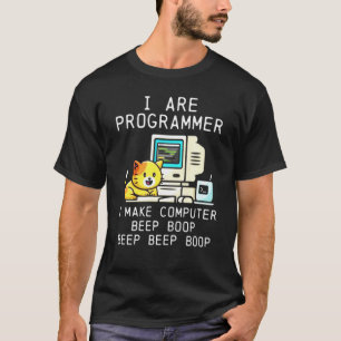 Camiseta Codificação de Bips de Cat do Programador