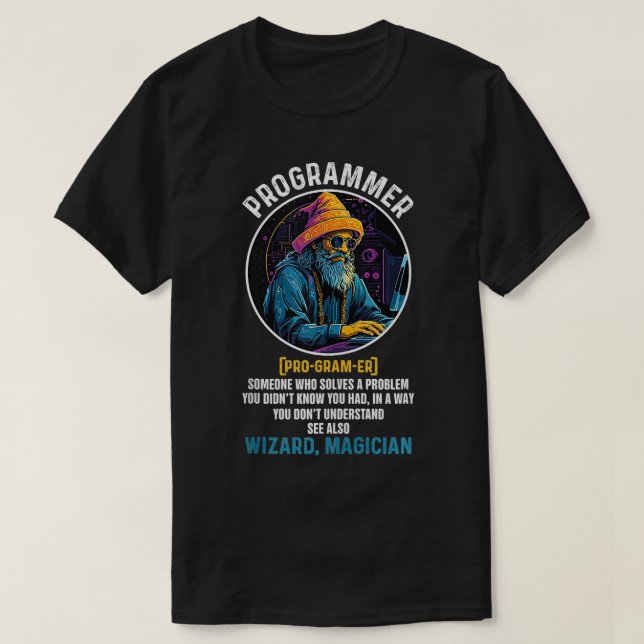 Camiseta Codificação de Definição de Programador Funny Soft (Frente do Design)