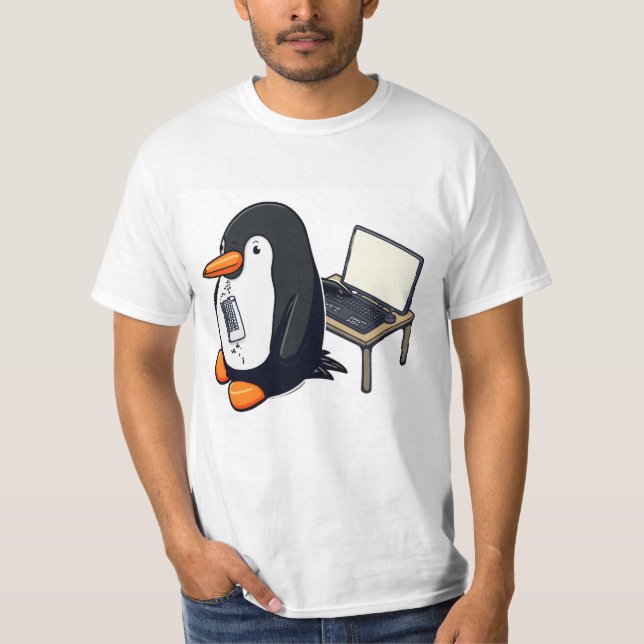 Camiseta Codificação de pinguins (Frente)