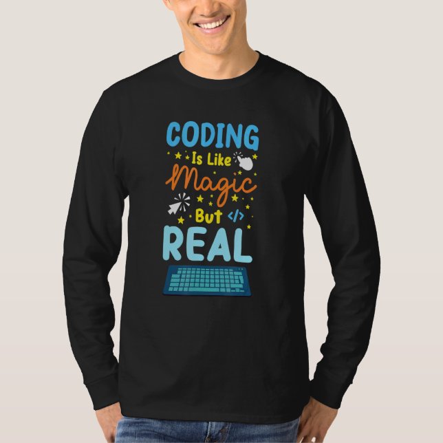 Camiseta Codificação É Como Programador Magic Coder Gee Com (Frente)