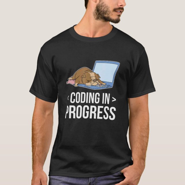 Camiseta Codificação Em Curso Programador Codificador Nerd  (Frente)