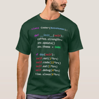 Camiseta Codificação Engraçada Classe Python Código de Comi