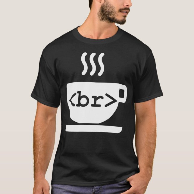 Camiseta Codificação Engraçada de Café para Desenvolvedores (Frente)