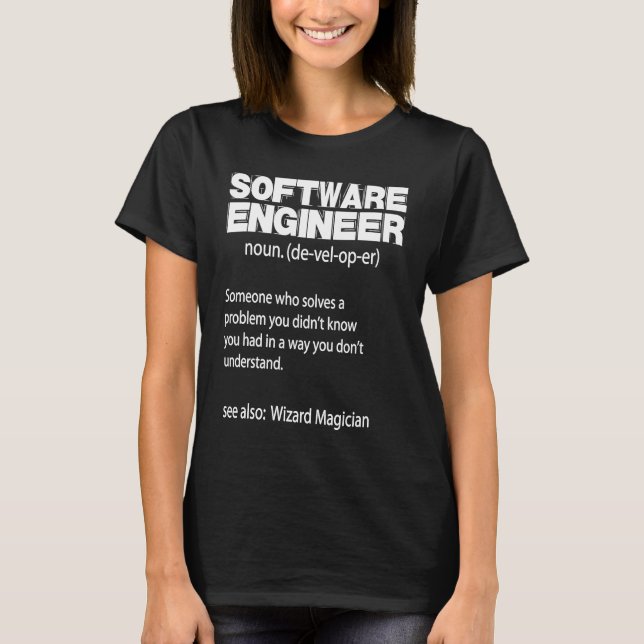 Camiseta Codificador de definição de Engenheiro de software (Frente)