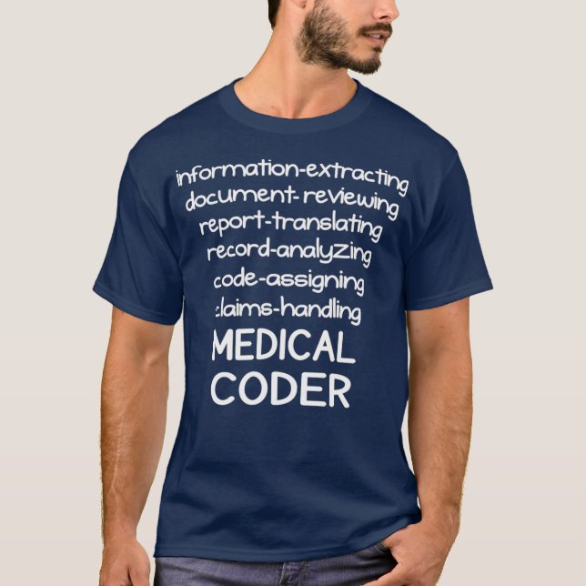 Camiseta Codificador de Medicina Engraçado Biller (Frente)