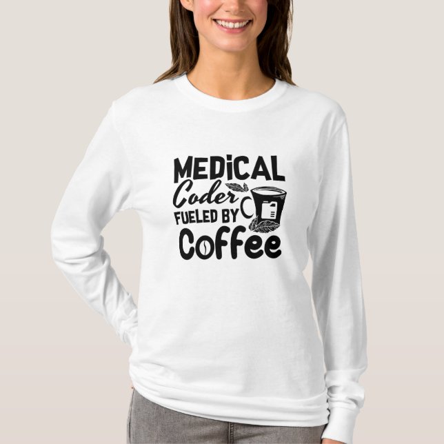Camiseta Codificador Médico Alimentado Por Codificação Do P (Frente)