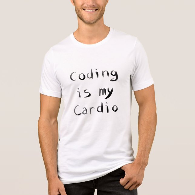 Camiseta Codificar é meu Cardio Divertido Programador Coder (Frente)