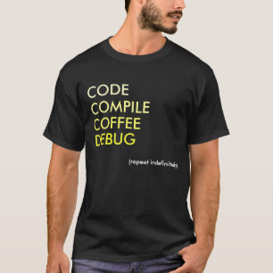 Camiseta Codifique compilam o café eliminam erros do