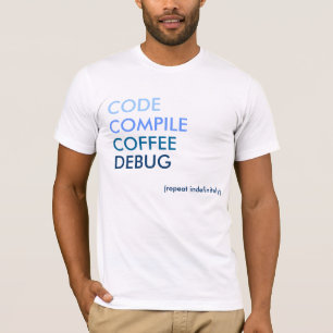 Camiseta Codifique compilam o café eliminam erros do