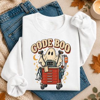 Camiseta Código Boo Halloween Médico Enfermeira