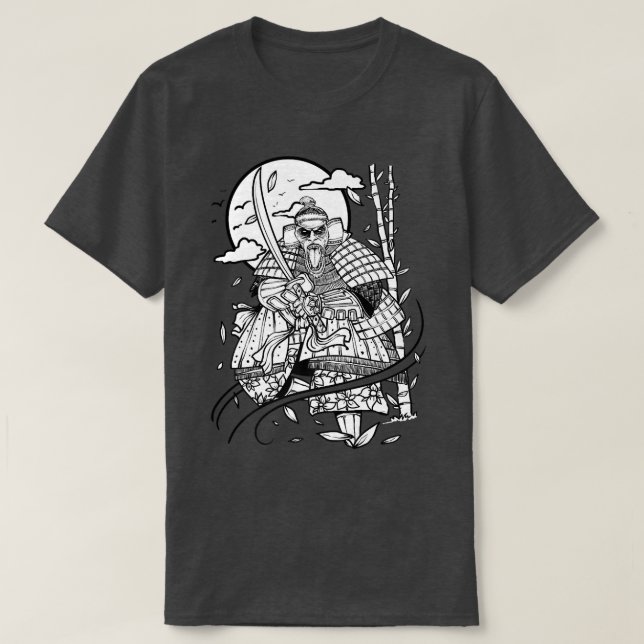 Camiseta Código Bushido Samurai Katana - Cópia Premium do T (Frente do Design)