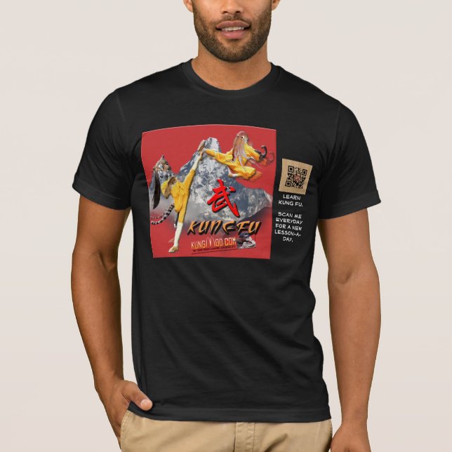 CAMISETA CÓDIGO DA VARREDURA QR DE KUNG FU- DIÁRIO PARA (Frente)