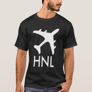 Camiseta Código de Aeroporto Hnl Etiqueta de Bagagem Honolu