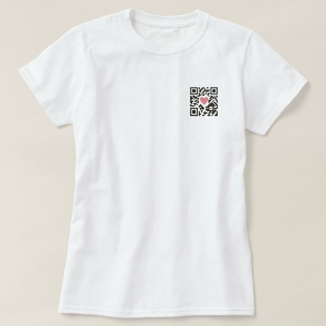 Camiseta Código de Amor QR (Frente do Design)