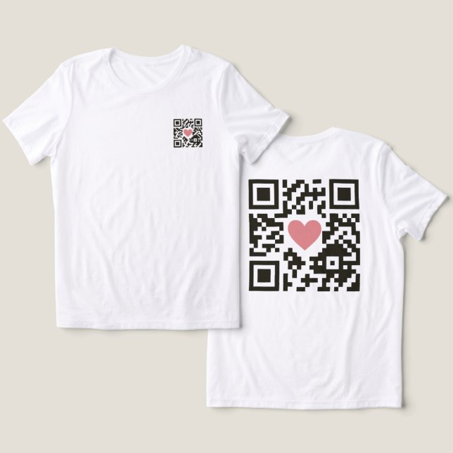 Camiseta Código de Amor QR (Design Frente e Verso)