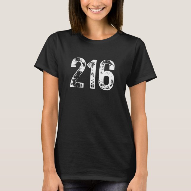 Camiseta Código de Área 216 Cleveland OH Telefone Móvel Áre (Frente)