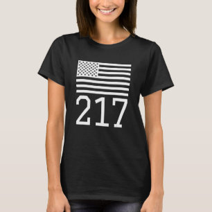 Camiseta Código de Área 217 American Flag Usa Springfield I
