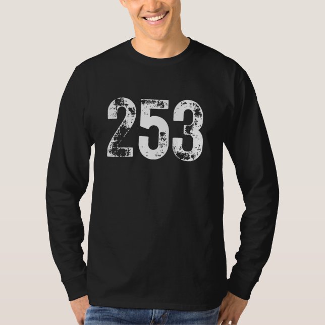 Camiseta Código de Área 253 Tacoma WA Telefone Celular Códi (Frente)