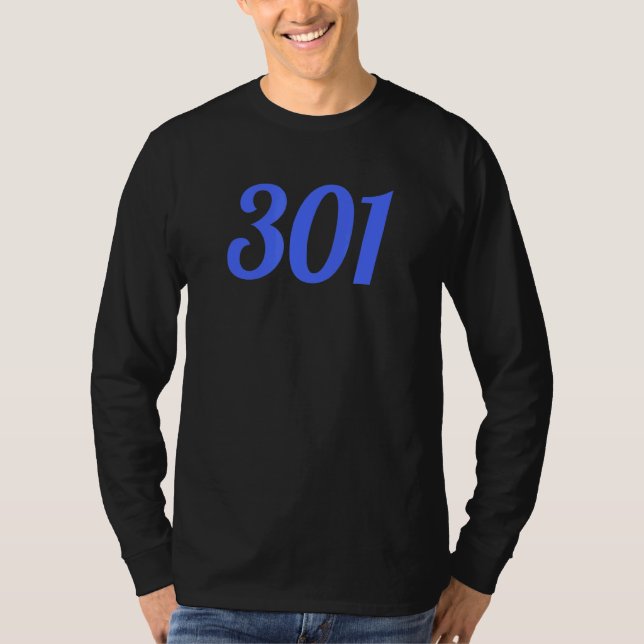 Camiseta Código De Área 301 Para Metro Dc Western Maryland  (Frente)