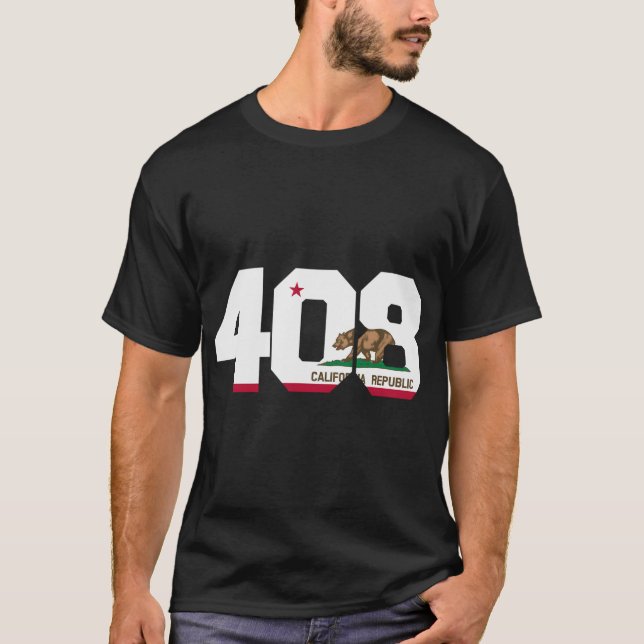 Camiseta Código de área 408 San Jose California (Frente)