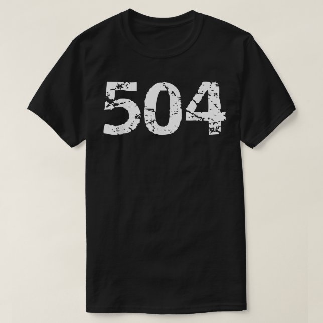 Camiseta Código de área 504 Código de área em Nova Orleans  (Frente do Design)