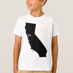 Camiseta Código de área 510, Califórnia, área da baía