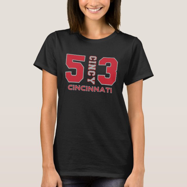Camiseta Código de Área 513 Cincy Centro de Cincinnati Ohio (Frente)