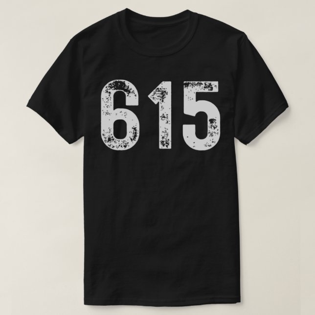 Camiseta Código de área 615 para Nashville Tennessee TN 615 (Frente do Design)