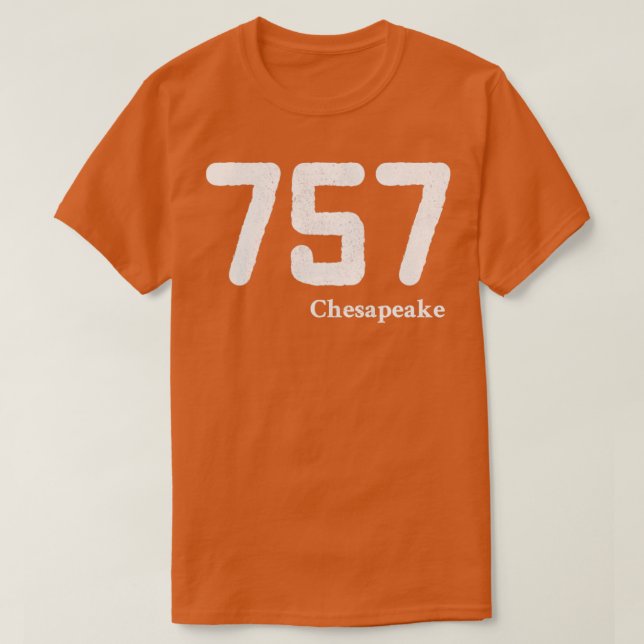 Camiseta Código de área 757 Chesapeake Virginia (Frente do Design)
