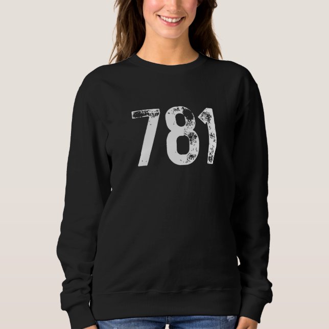 Camiseta Código de Área 781 Boston MA Código de Área de Tel (Frente)