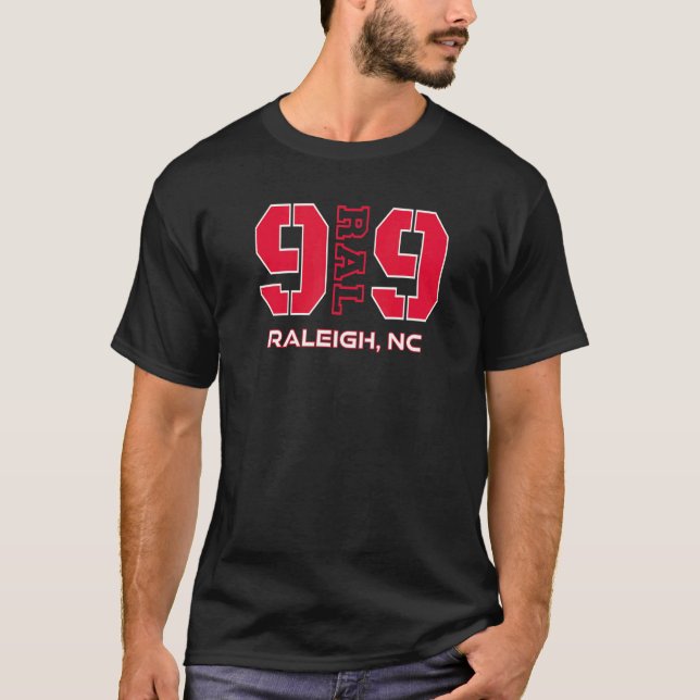 Camiseta Código de Área 919 Raleigh Carolina do Norte   NC  (Frente)