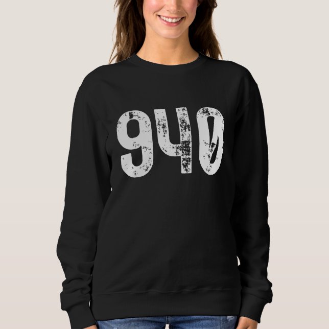Camiseta Código de Área 940 Denton TX Código de Área de Tel (Frente)