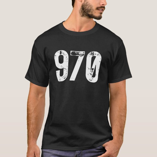 Camiseta Código de área 970 Fort Collins CO Telefone celula (Frente)