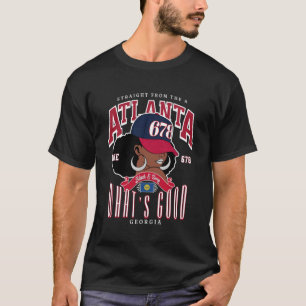 Camiseta Código de área ATL 678 Melanizado sem desculpas