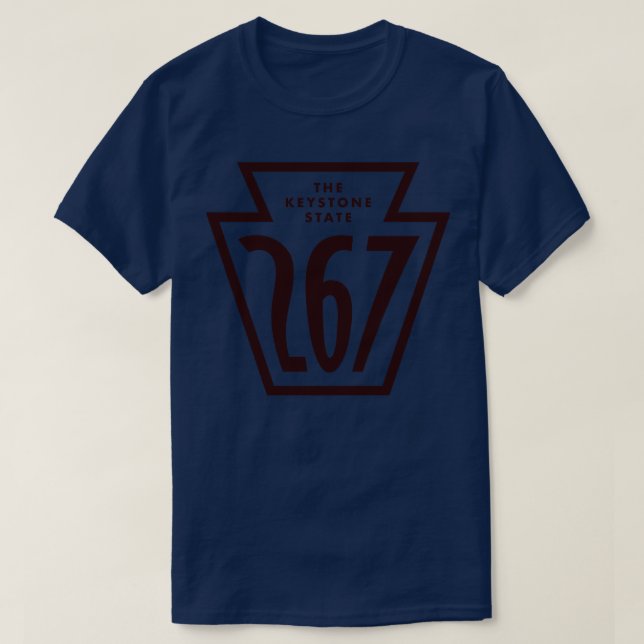 Camiseta Código de Área da Pedra-chave da Pensilvânia 267 B (Frente do Design)