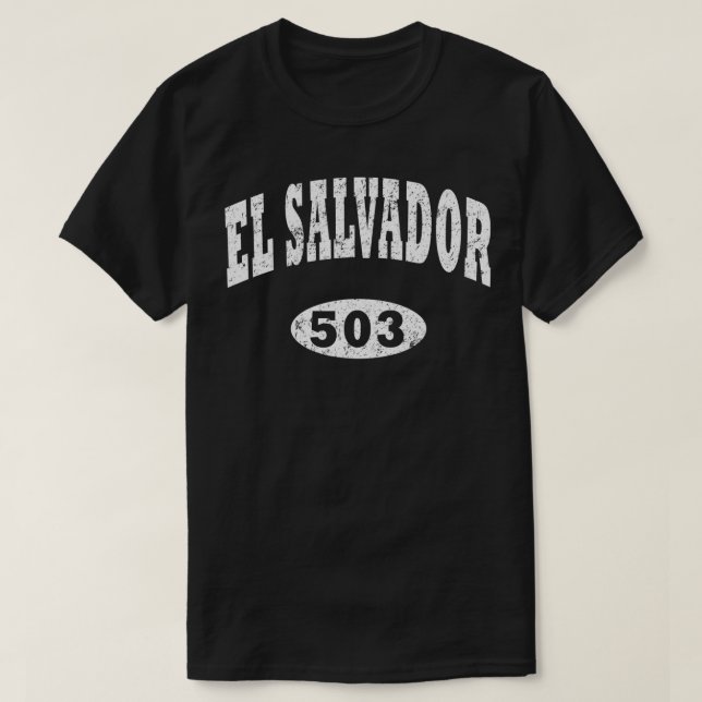 Camiseta Código de área de colheita de El Salvador 503 (Frente do Design)