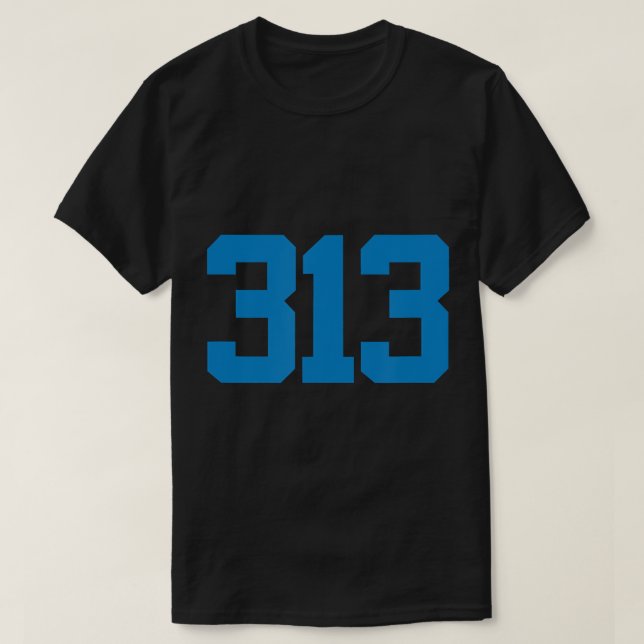 Camiseta Código de área do Detroit 313 - GRIT - Ventilador  (Frente do Design)