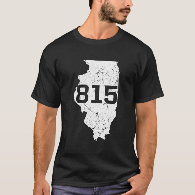 Camiseta Código de área do Illinois Rockford Joliet 815 Mid (Frente)