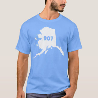 Camiseta Código de Área do Mapa do Alasca 907 TShirt