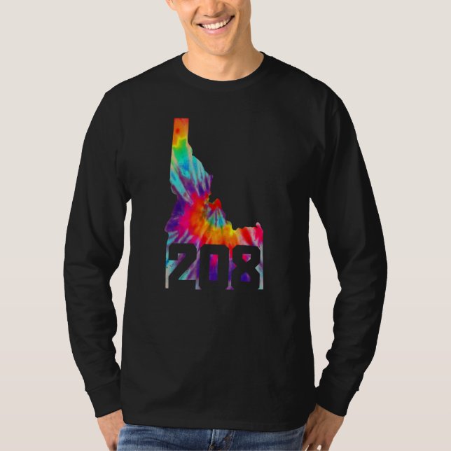 Camiseta Código de Área Idaho 208 Boise ID Orgulho Mapa do  (Frente)