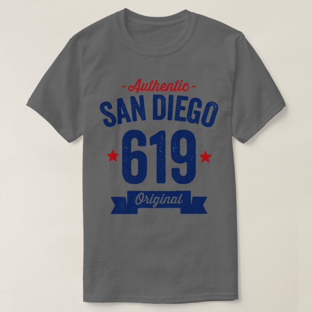Camiseta Código de área San Diego 619 autêntico (Frente do Design)