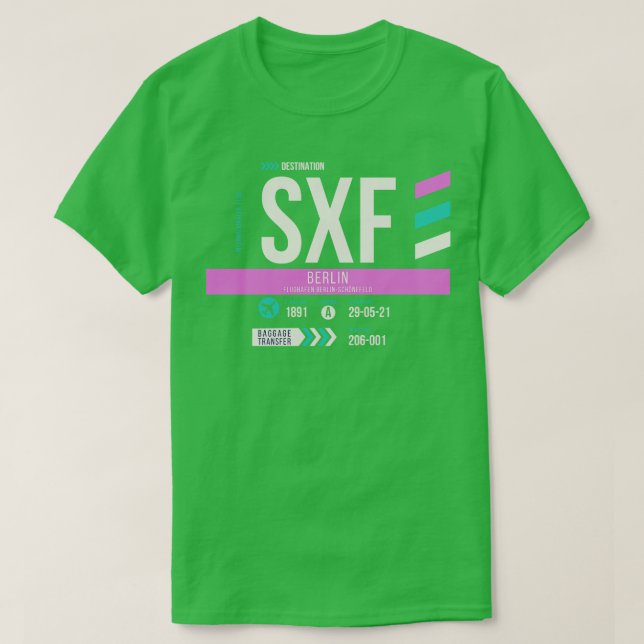 Camiseta Código de Bagagem 2 do Aeroporto SXF de Berlim (Frente do Design)